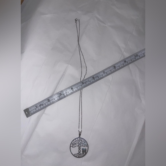 Two Children Under Tree Pendant Necklace - Picture 2 of 2